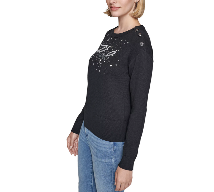 KARL LAGERFELD PARIS Embellished Sweater MSRP $109