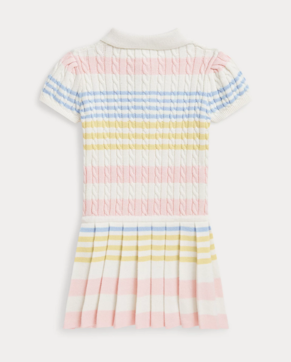 Ralph Lauren Baby Girl Striped Cotton Polo Sweater Dress MSRP $79