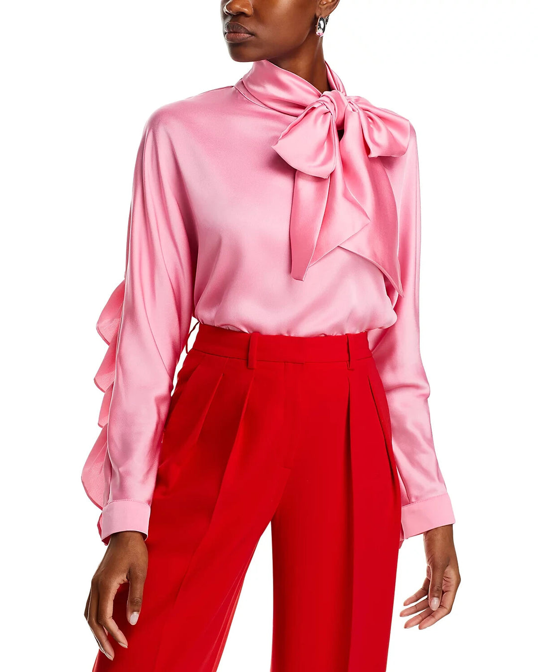 Nancy Yang Long Sleeve Ruffled Blouse MSRP $109