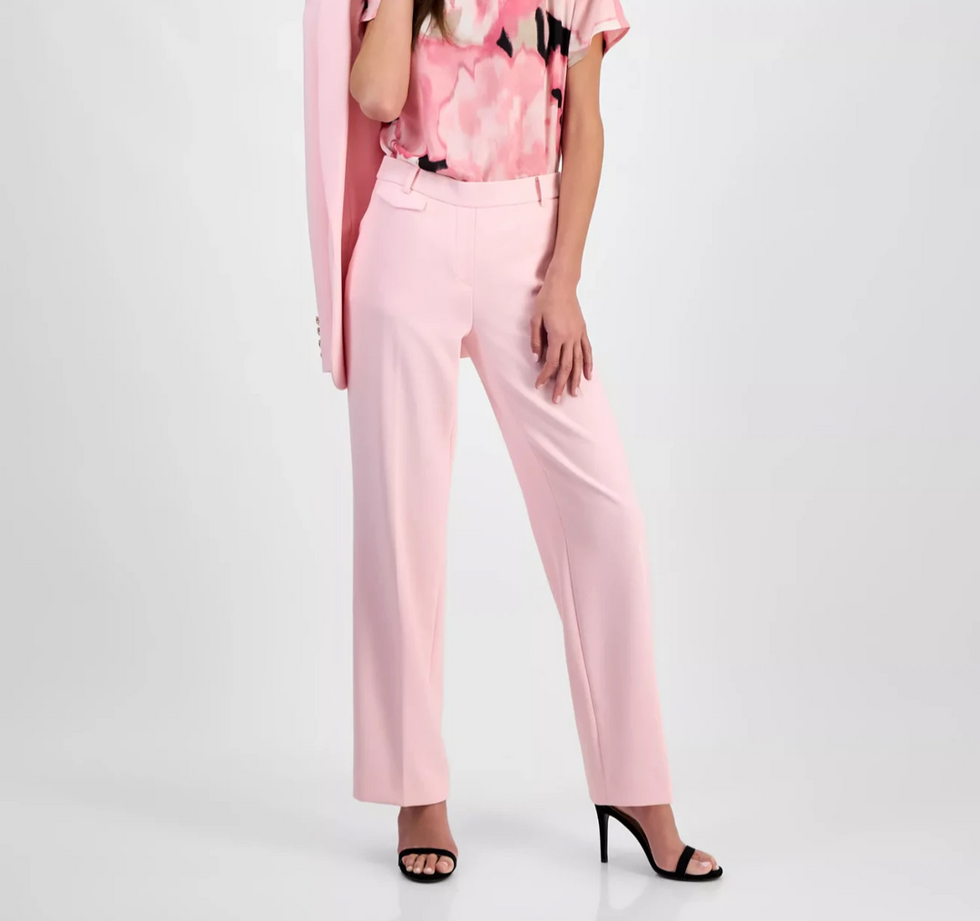 Anne Klein Women's Liberty Stretch High Rise Wide-Leg Pull-On Pants MSRP $89