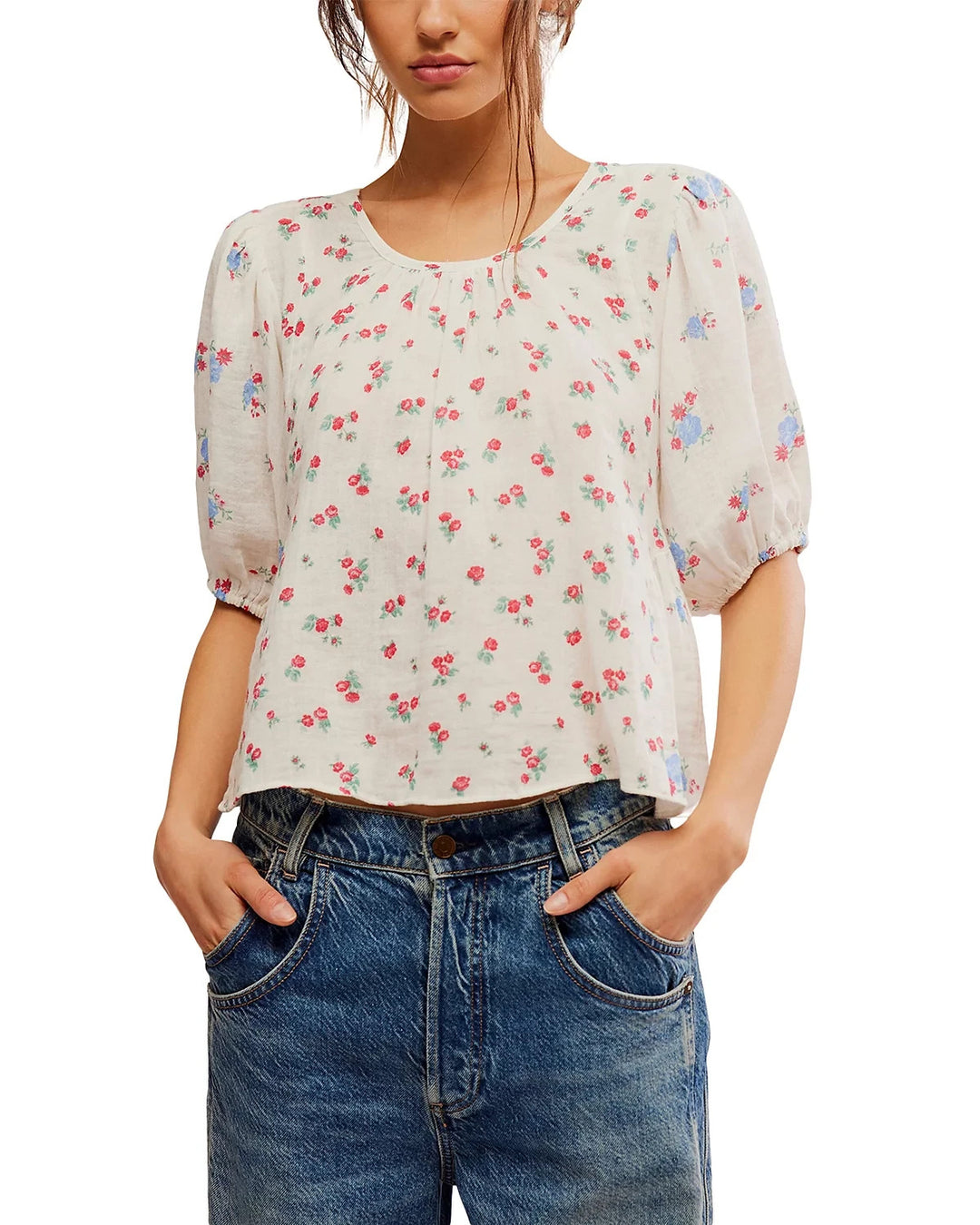 Free People Chloe Printed Top MSRP $128