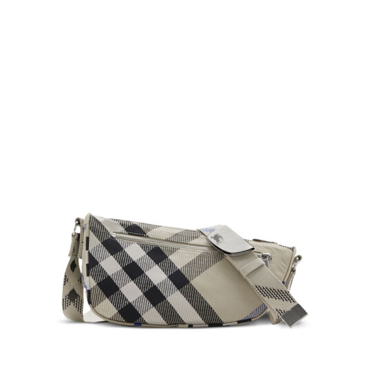 Burberry Small Shield Checked Pattern Messenger Bag MSRP $2150