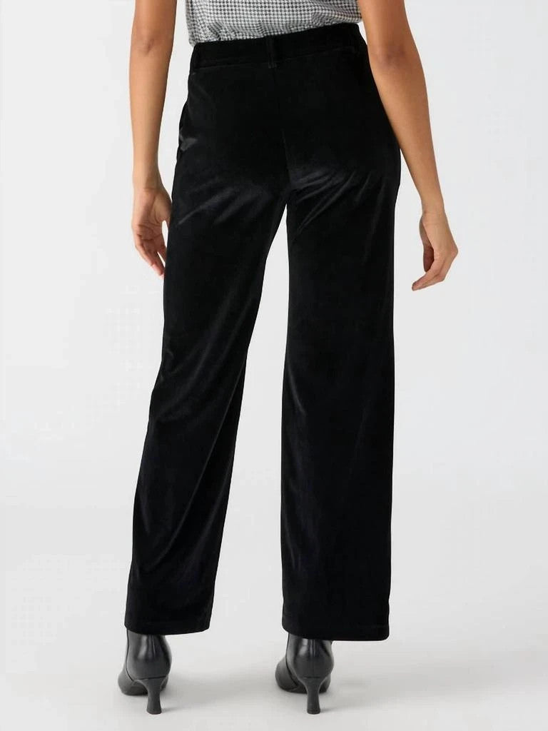 Sanctuary Faye Velvet Pleated Wide Leg Pants MSRP $99