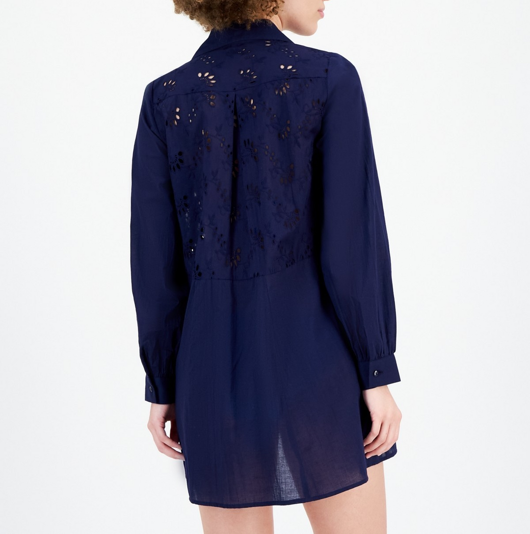Raviya Women's Eyelet Button-Down Cover-Up MSRP $54