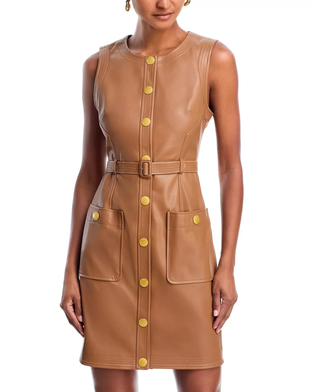 L'AGENCE Ronin Faux Leather Mini Dress MSRP $525