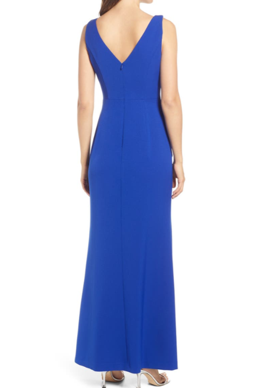 Eliza J Sleeveless Cascading-Ruffle Gown MSRP $188