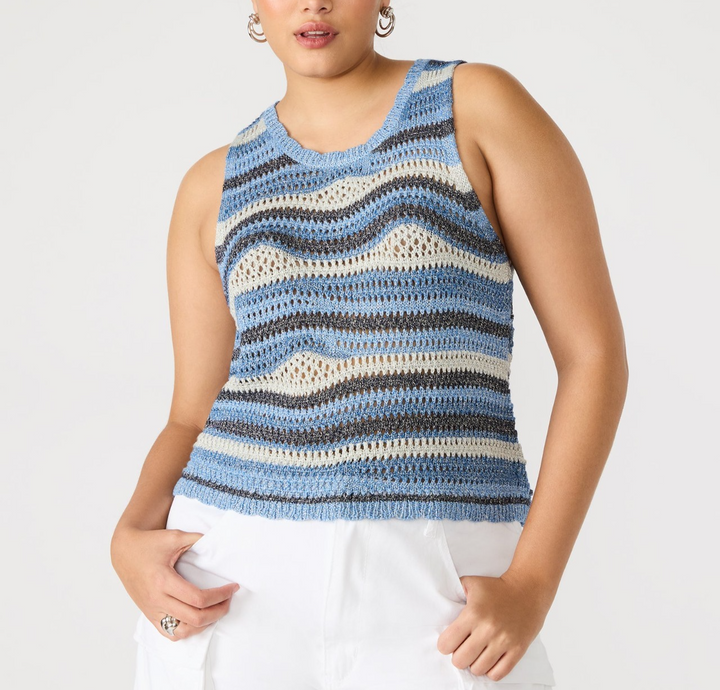 Steve Madden Hannah Top Blue Multi MSRP $69