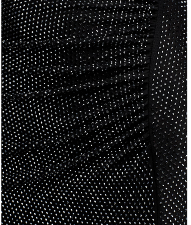 Self-Portrait Black Rhinestone Mesh Cut Out Gown MSRP $870