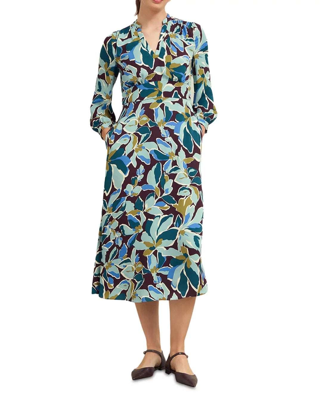 HOBBS LONDON Lea Printed Midi Dress MSRP $355