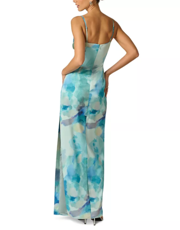 Adrianna By Adrianna Papell Sateen Column Dress MSRP $299