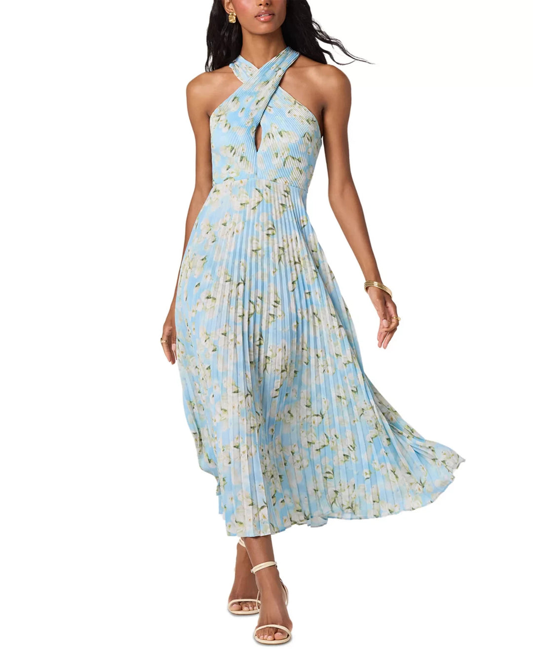 ASTR the Label Samantha Pleated Back Cutout Dress MSRP $188