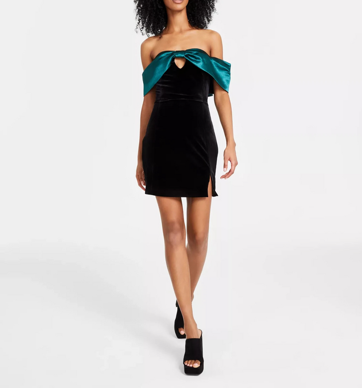 Avec Les Filles Women's Strapless Bow-Top Mini Dress MSRP $158