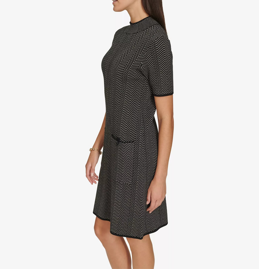 Calvin Klein Women's Mock-Neck Jacquard Sheath Dress MSRP $134