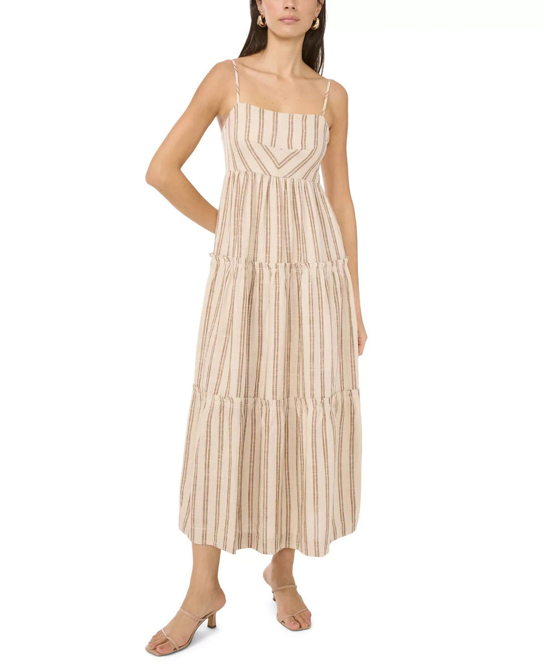 1.STATE Women's Square-Neck Tiered Maxi Dress MSRP $109