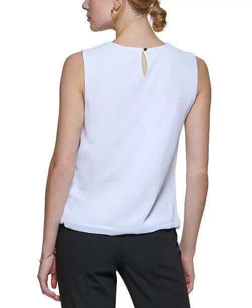 Calvin Klein Sleeveless Pleated Blouse MSRP $69