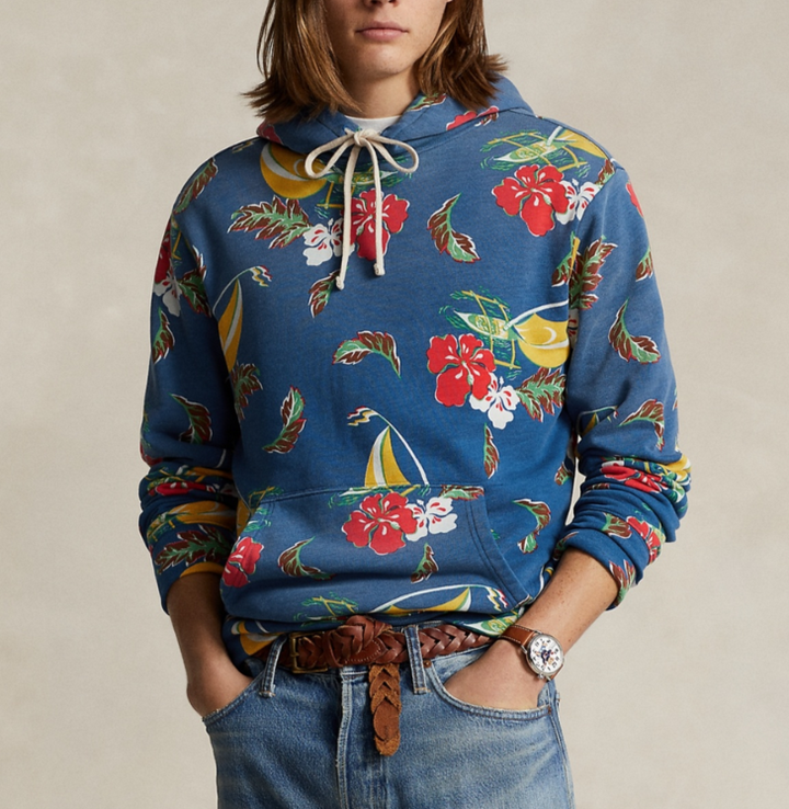 Polo Ralph Lauren Sailboat-Floral Fleece Hoodie MSRP $248