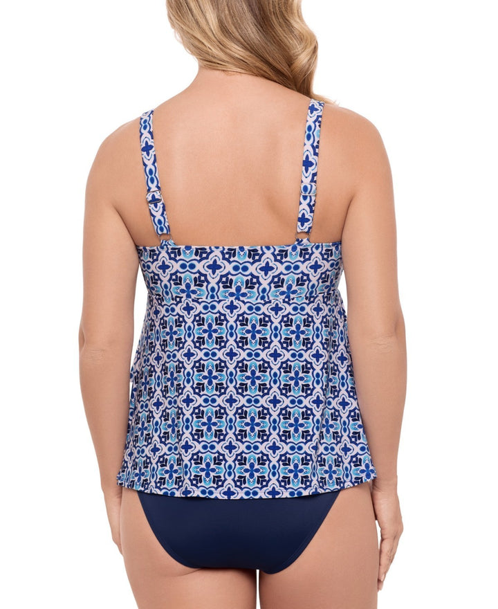 Swim Solutions High-Low Double-Tier One-Piece Swimsuit MSRP $96
