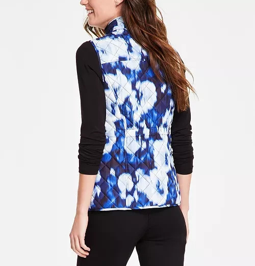 Jones New York Printed Quilted Patch-Pocket Vest MSRP $89