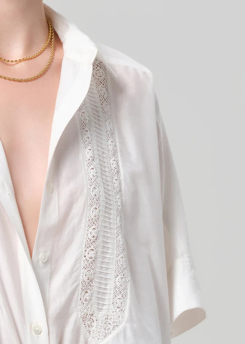 Citizens of Humanity Claire Lace Trim Shirt MSRP $268