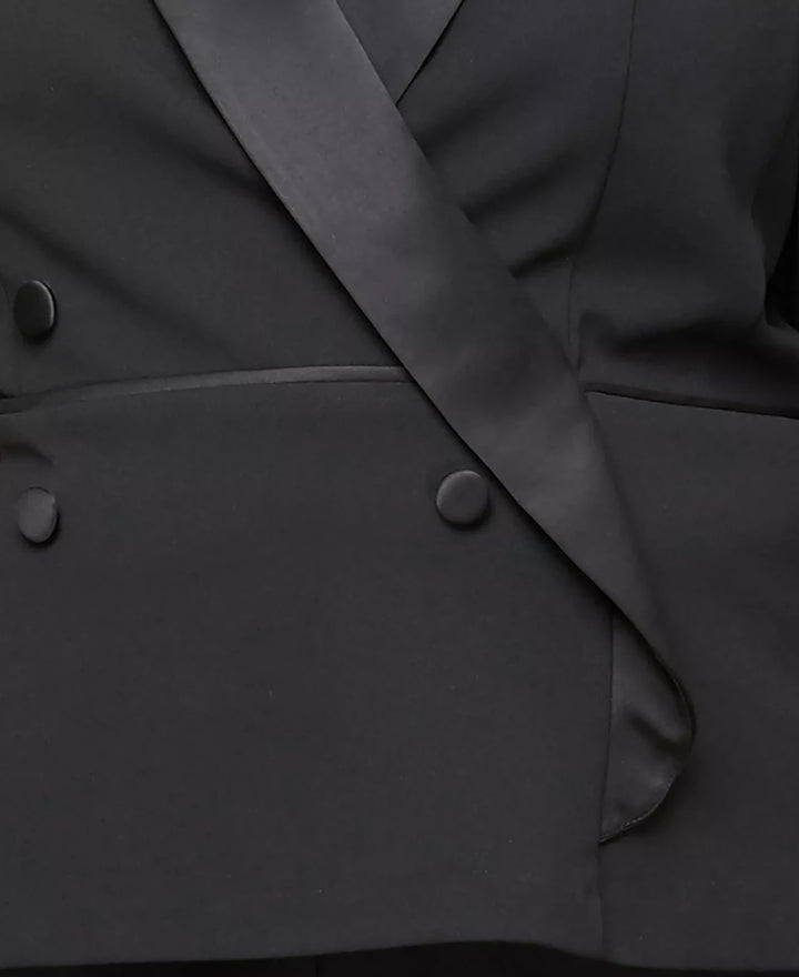 Alex Evenings Plus Size Long-Sleeve Tuxedo Blouse MSRP $149