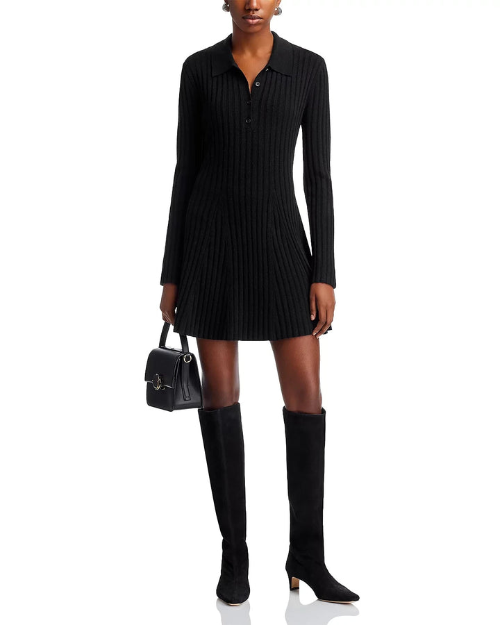 FRENCH CONNECTION Vhari Ribbed Button Up Mini Dress MSRP $118