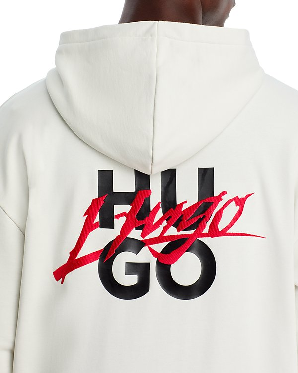 HUGO Dlogolong Cotton Logo Embroidered Hoodie MSRP $148