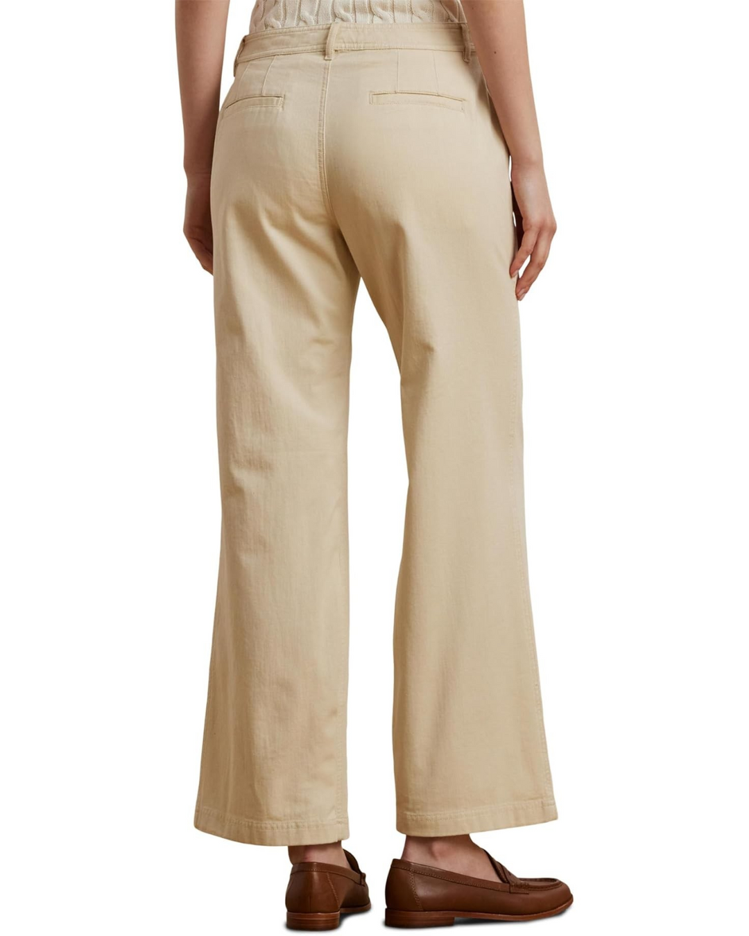 Lauren Ralph Lauren Cotton Twill Wide Leg Pants MSRP $165