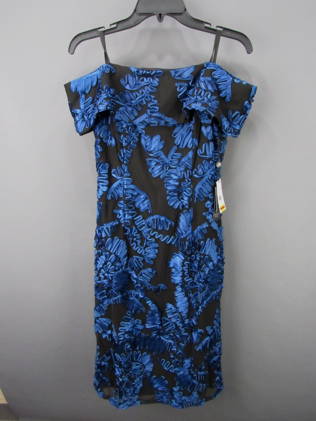 Adrianna Papell Women's Soutache Off-The-Shoulder Sheath Dress MSRP $189.00