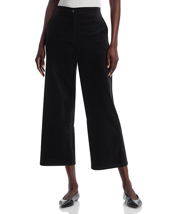 Eileen Fisher Velveteen Wide Leg Ankle Pants MSRP $188