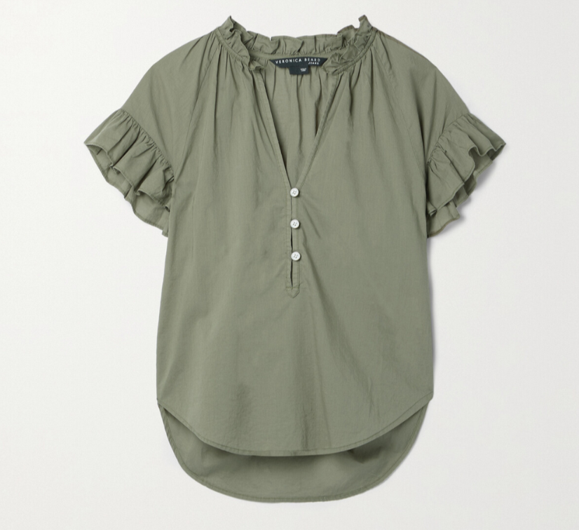Veronica Beard Milly Ruffled Top