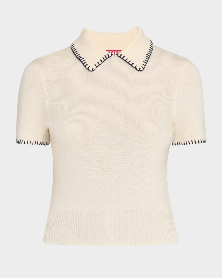 Staud Windsor Whip Stitch Trim Top MSRP $265