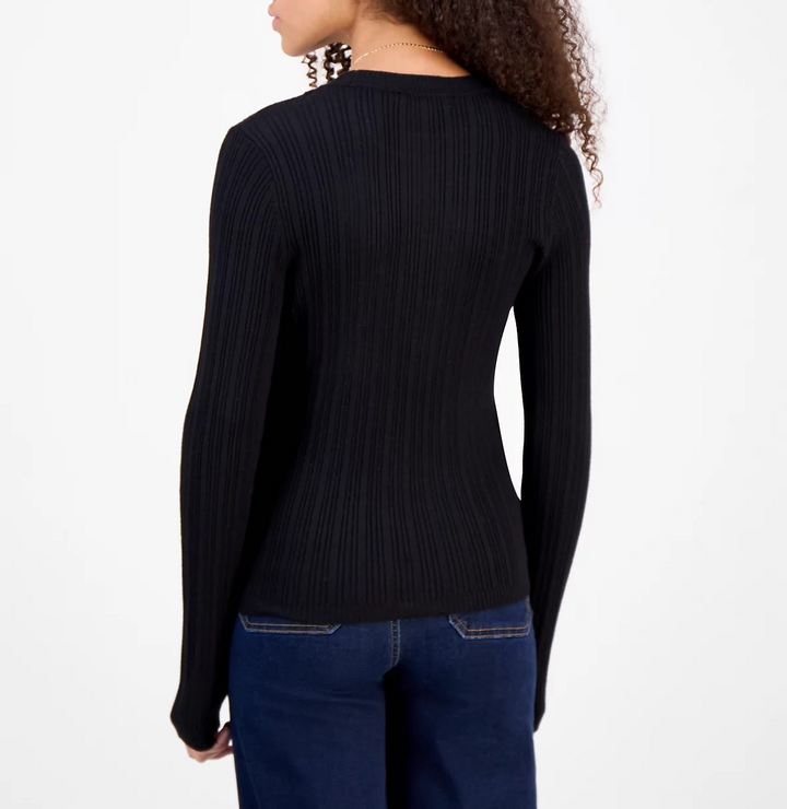 Hooked Up by IOT Juniors' Crewneck Long-Sleeve Sweater MSRP $34