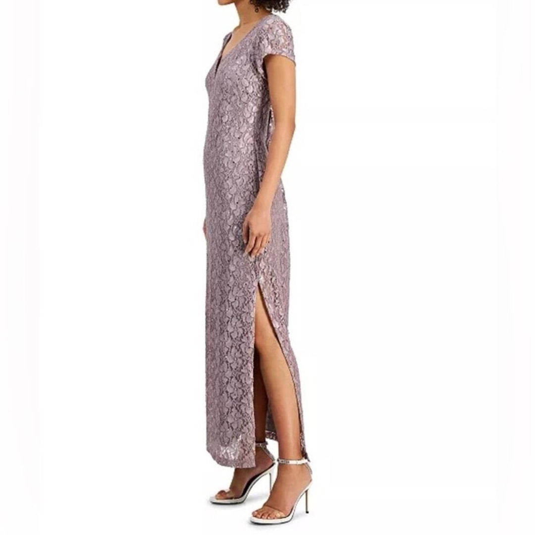 Connected Sequined-Lace Maxi Dress MSRP $109