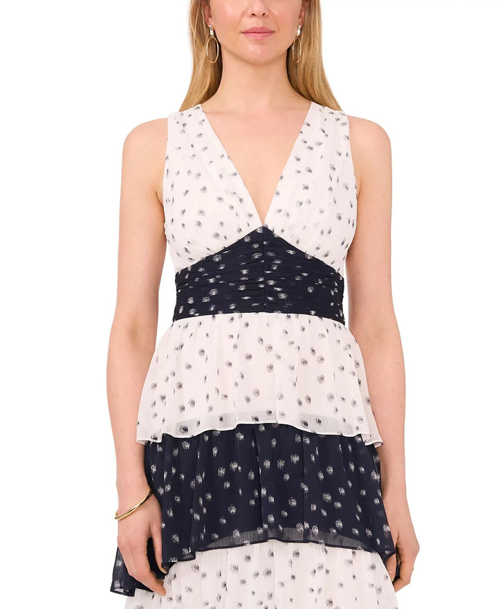 1.STATE Colorblocked Tiered Maxi Dress MSRP $129