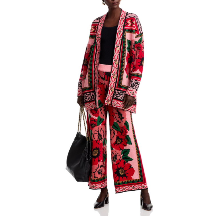 FARM Rio Flower Tapestry Sweater Pants MSRP $210