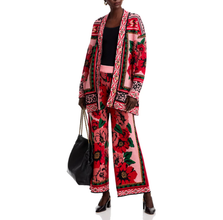 FARM Rio Flower Tapestry Sweater Pants MSRP $210