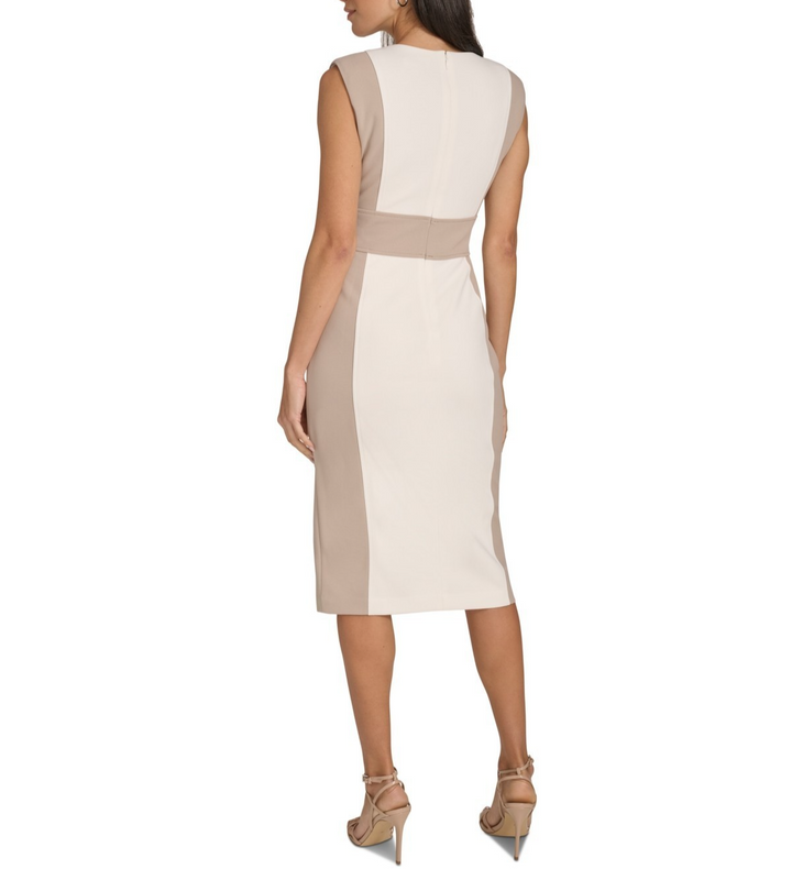 Calvin Klein Women's Jewel-Neck Scuba Crepe Sheath Dress MSRP $134
