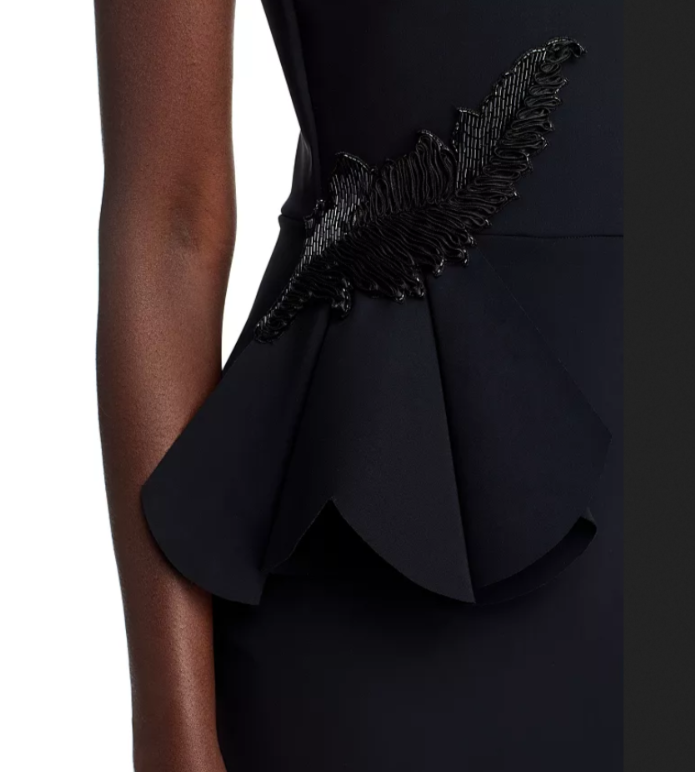 Chiara Boni La Petite Robe Nawa Beaded Peplum Gown MSRP $1190