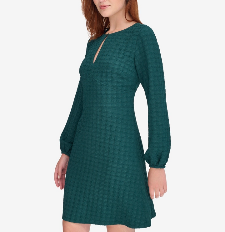 Tommy Hilfiger Women's Embossed Houndstooth Knit Dress MSRP $ 119