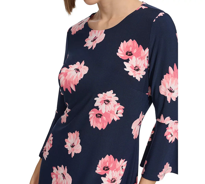 Tommy Hilfiger Floral Bell-Sleeve Shift Dress MSRP $99