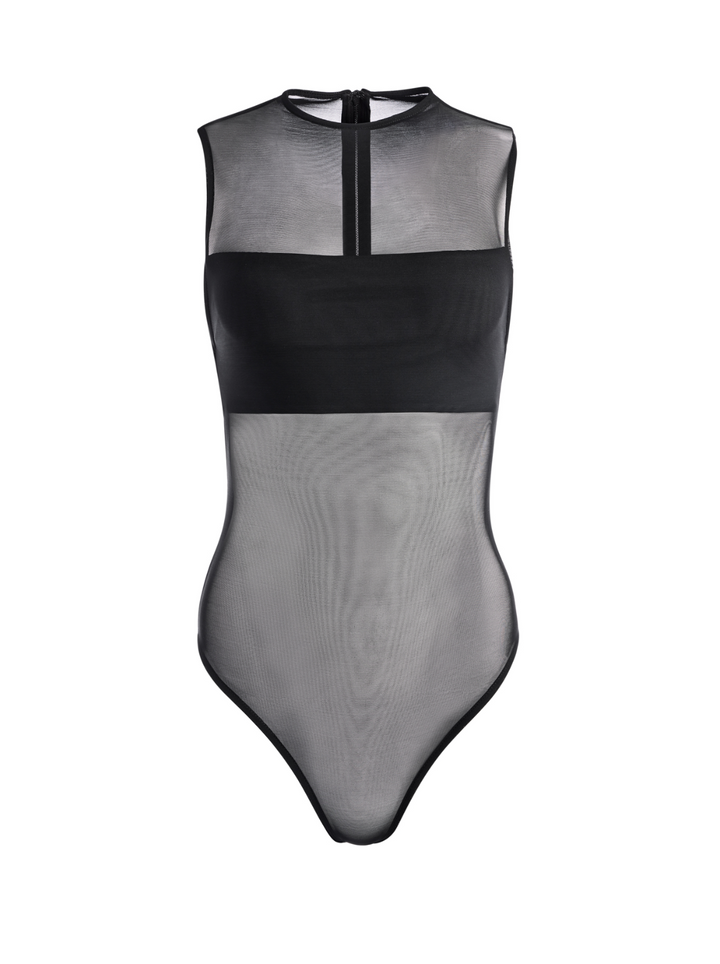 Alice and Olivia Nichol Mock Neck Sleeveless Bodysuit MSRP $250