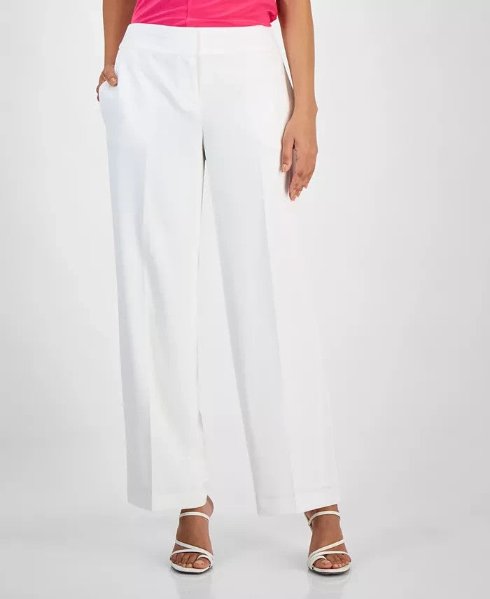 Kasper Crepe Wide-Leg Pants MSRP $79