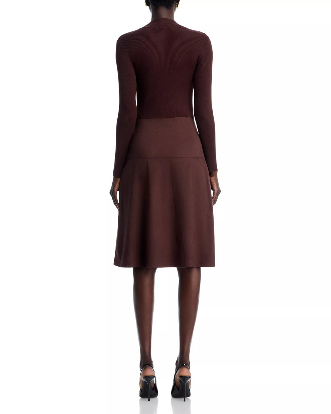 T Tahari Mock Neck Long Sleeve Dress MSRP $128