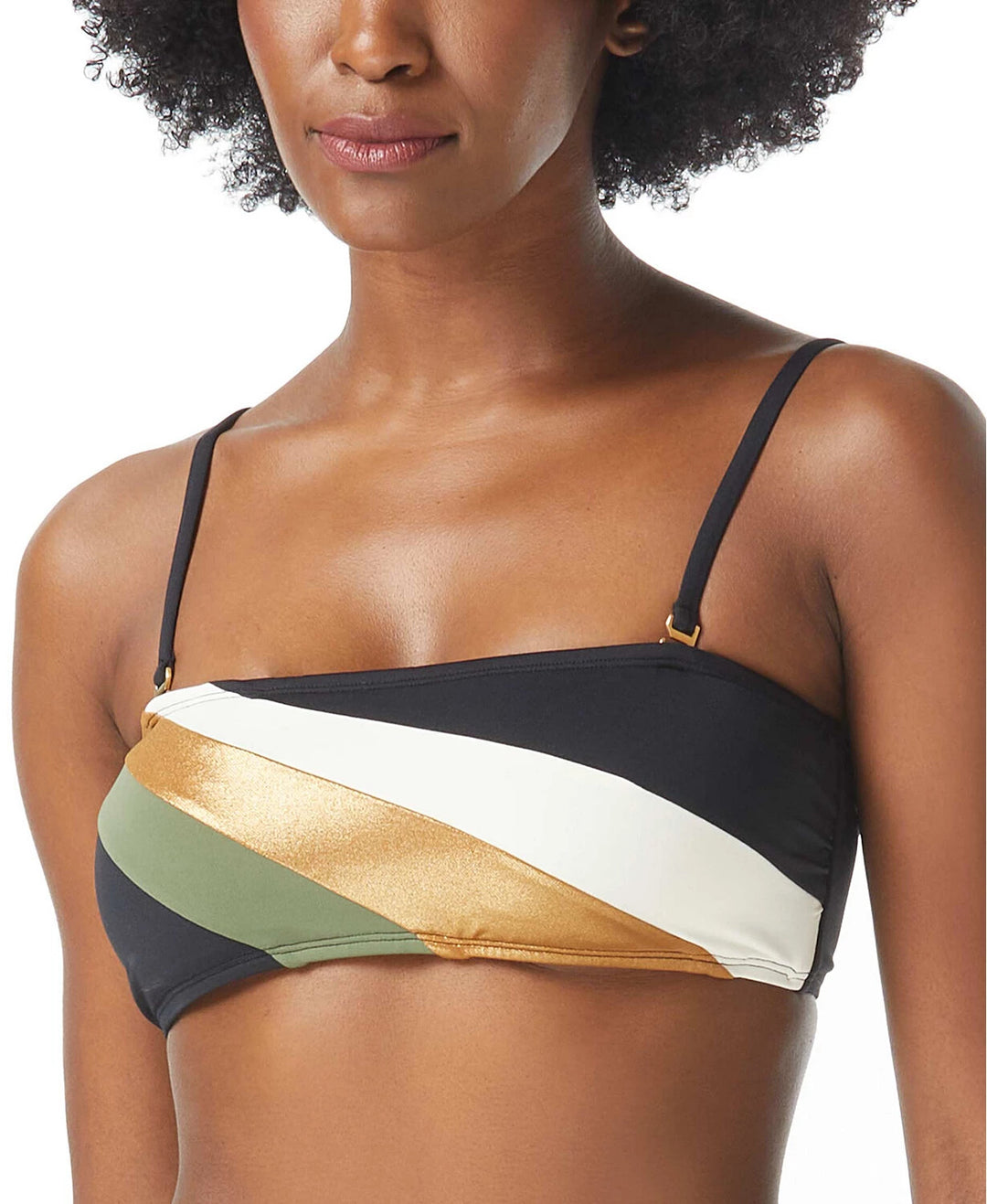 Vince Camuto Colorblocked Bandeau Bikini Top MSRP $82