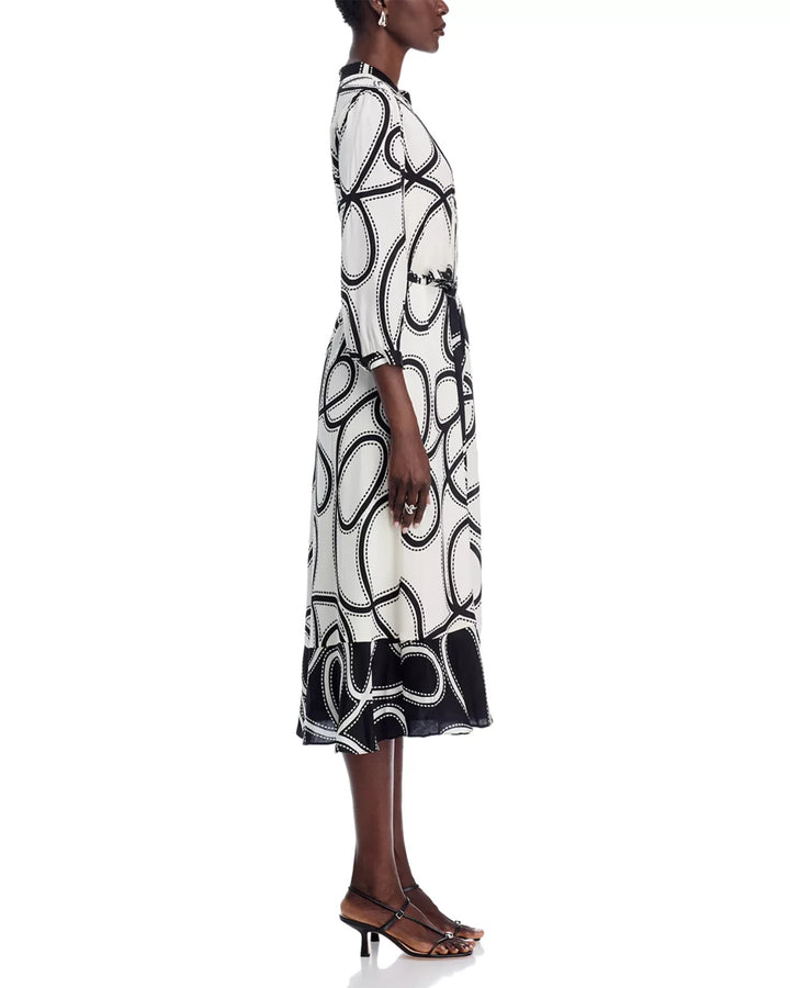 Elie Tahari The Mila Dotted Midi Dress MSRP $525