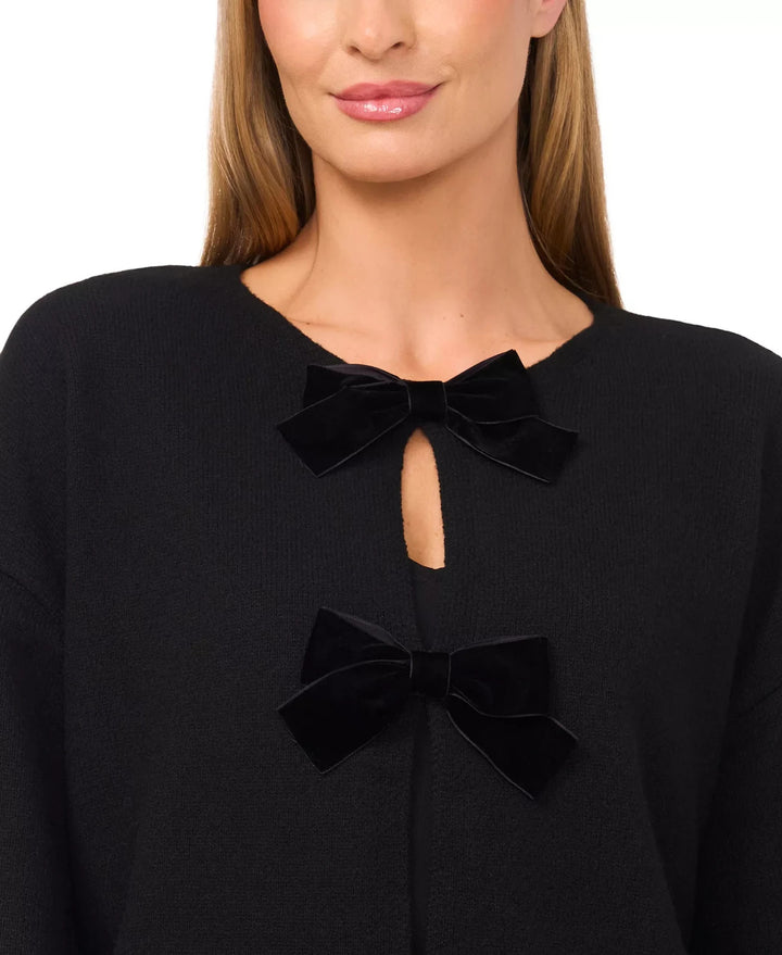 CeCe Women's Bow Closure Cardigan Sweater MSRP $89
