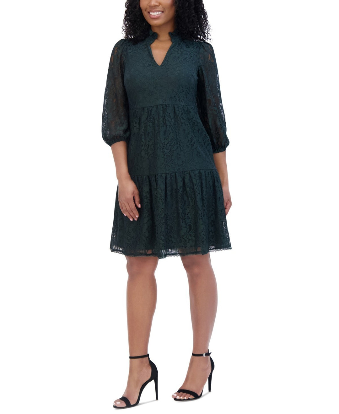 Jessica Howard Lace Balloon-Sleeve A-Line Dress MSRP $129