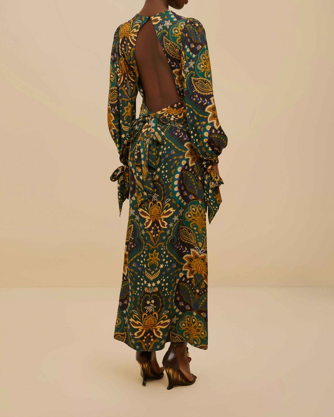 Farm Rio Jaipur Lenzing Ecovero Viscose Maxi Dress MSRP $270