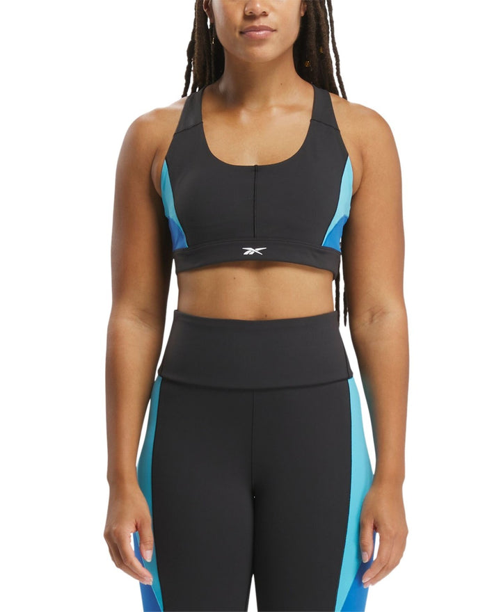Reebok Active Lux Racerback Colorblocked Sports Bra MSRP $45