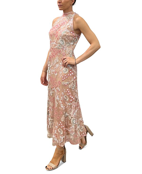 Sam Edelman Women's Floral Lace Sequin Sleeveless Dress MSRP $158